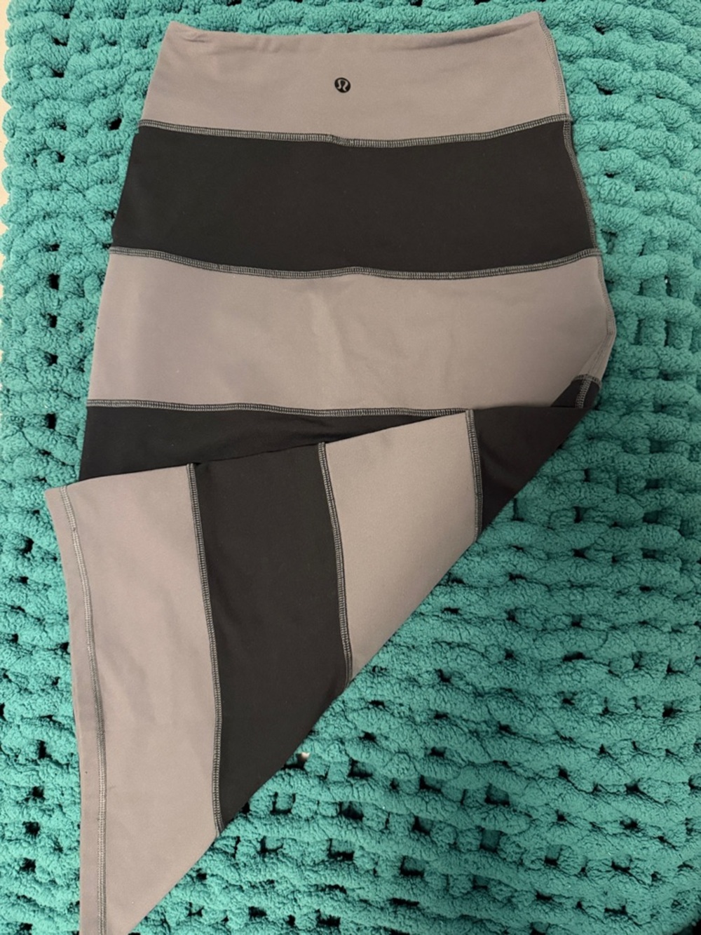 Lululemon Grey and Black midi Striped Skirt